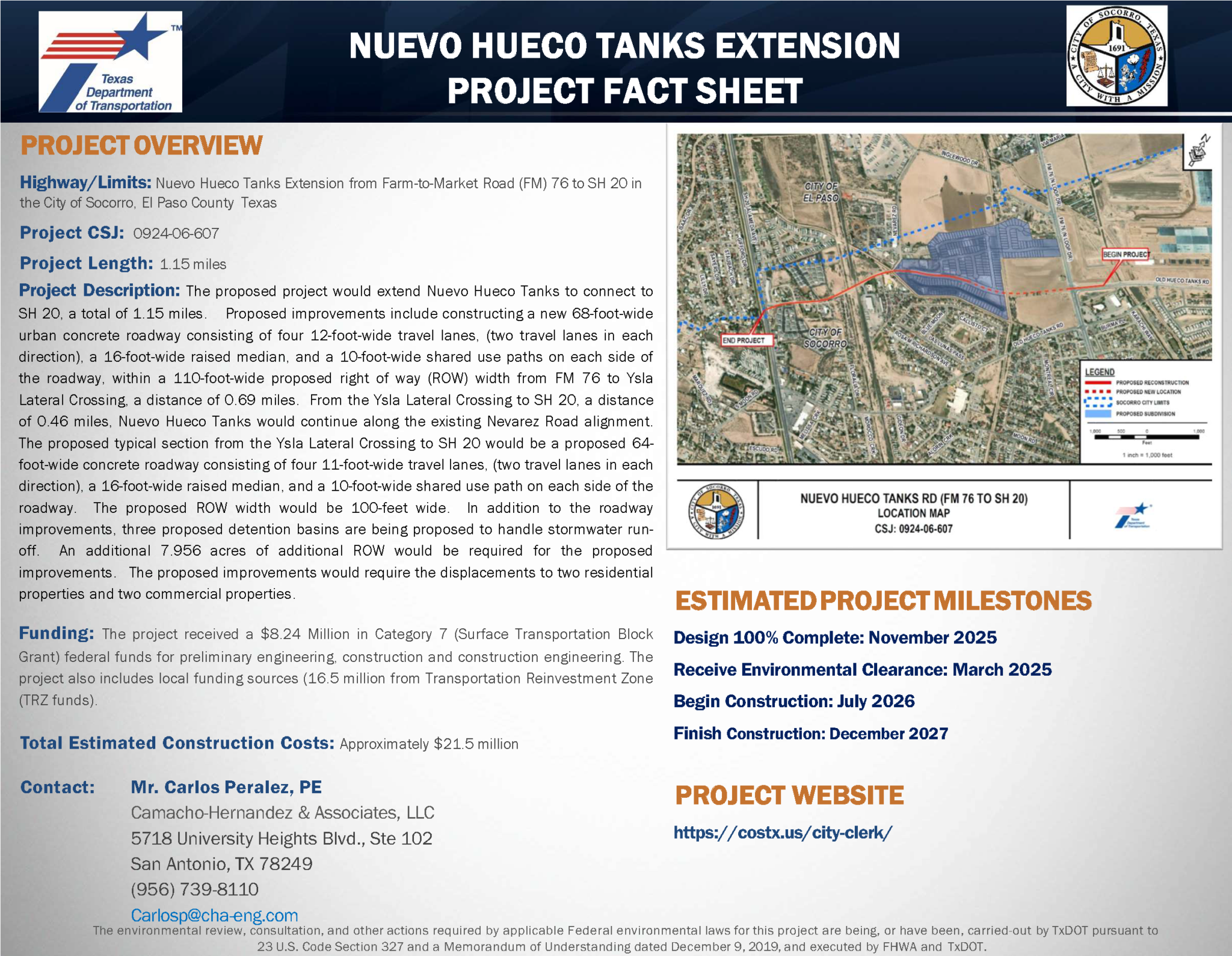 NUEVO HUECO TANKS EXTENSION - City of Socorro Texas