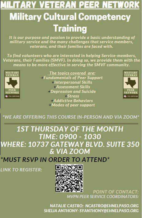1ST THURSDAY OF EACH MONTH MILITARY COMPETENCY TRAINING