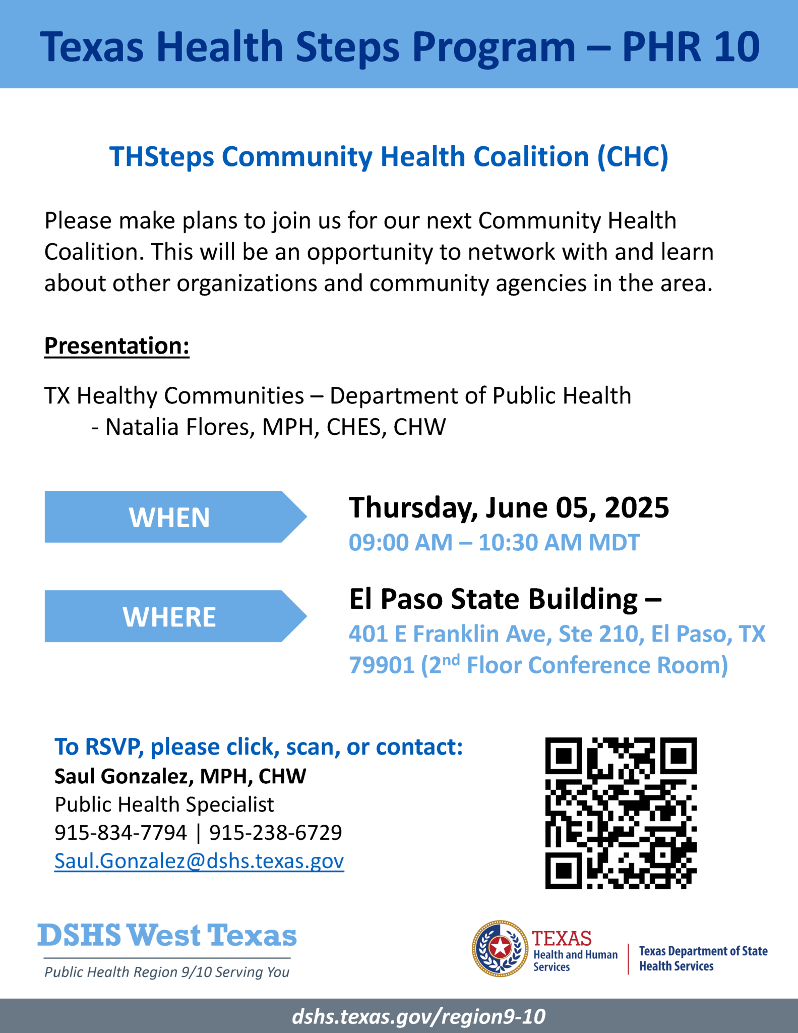 5 June 2025 Community Health Coalition Flyer