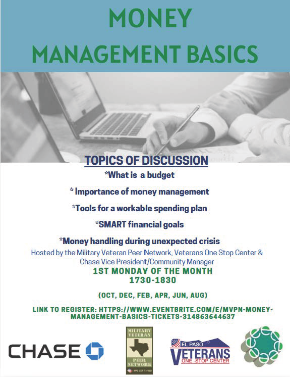 1st MONDAY OF EVERY MONTH Money Management Flyer