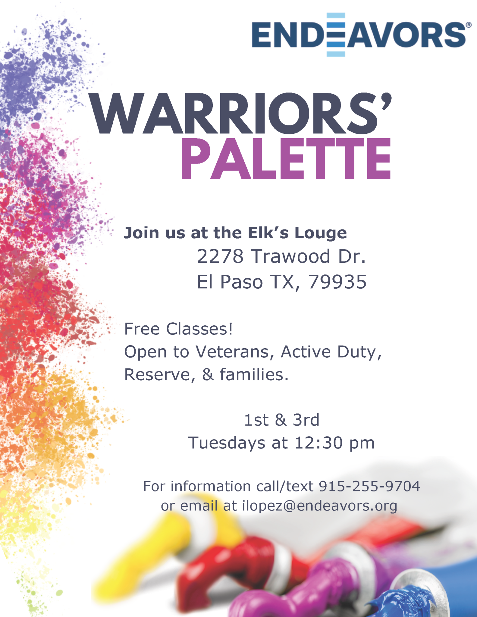 Elks Art Therapy Flyer