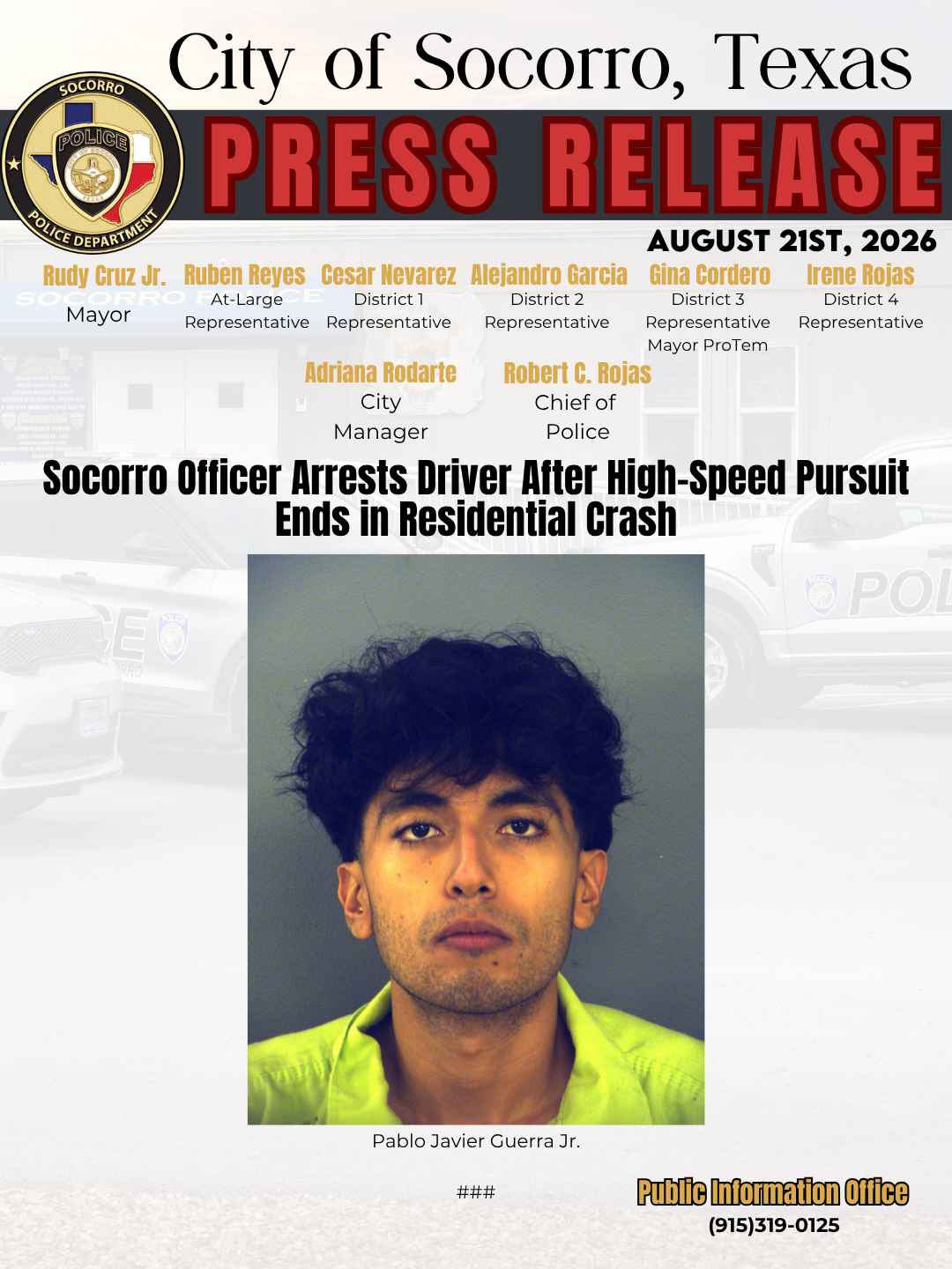 Socorro Officer Arrests Driver After High-Speed Pursuit Ends in Residential Crash 2